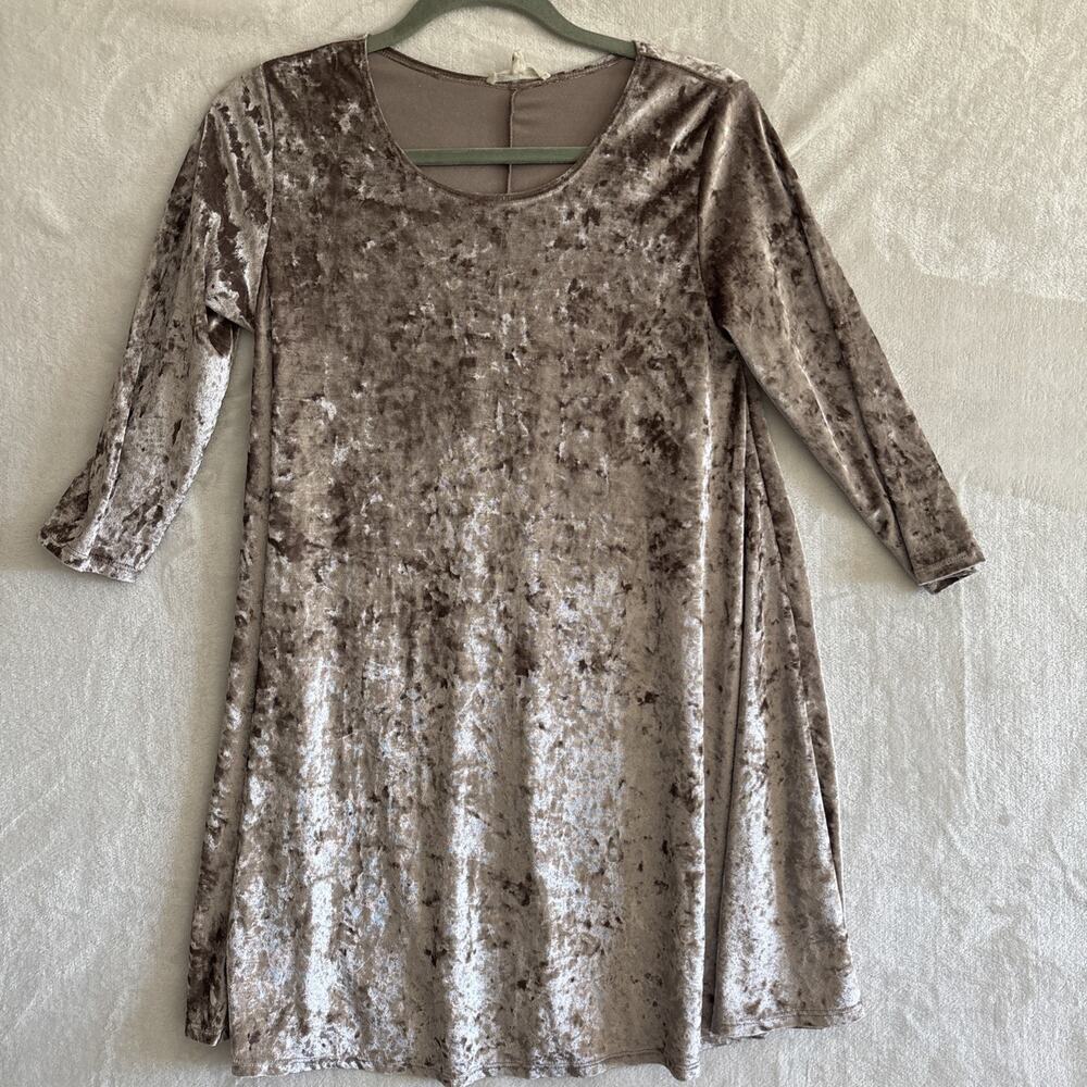 Vtg Y2K Velvet Babydoll Dress M Whimsigoth A-line Stretchy grunge fairy Shimmery